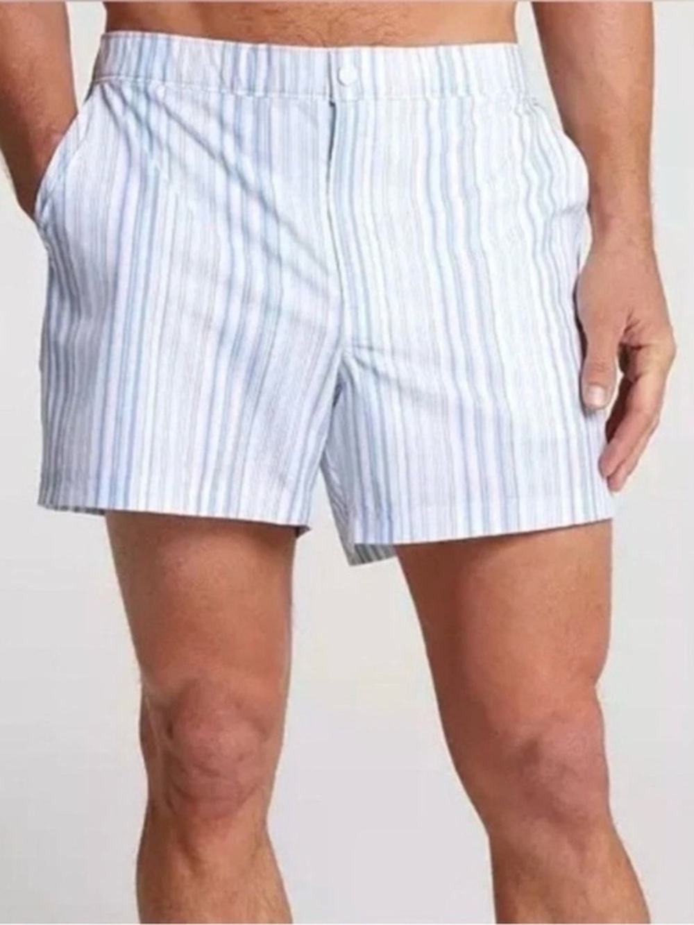 VRST Men’s Resort Shorts Print Muted Denim Calm Stripe Size Medium